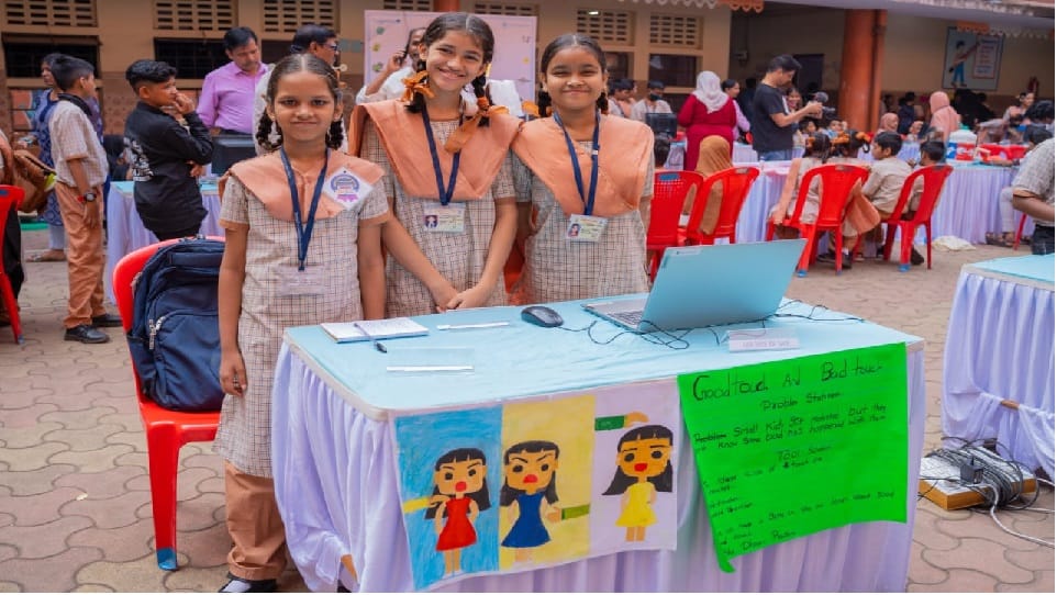 Govt Schools Students Created platform for awareness of good touch and bad touch shown at Makers Factory