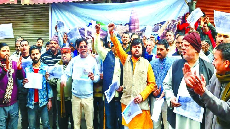 Brijwasi continue to protest against Banke Bihari Corridor and they burned proposed map in Mathura