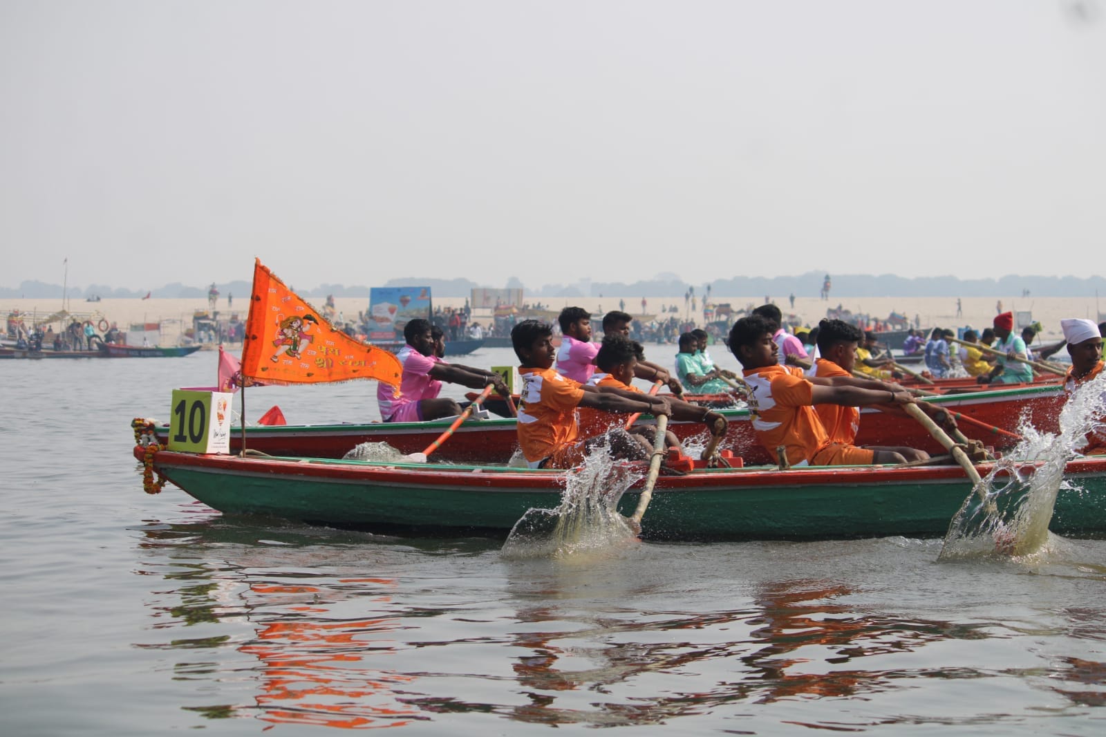 Kashi Boat Race in pictures inaugurated by Divisional Commissioner Kaushalraj Sharma and MLA Neelkanth Tiwari