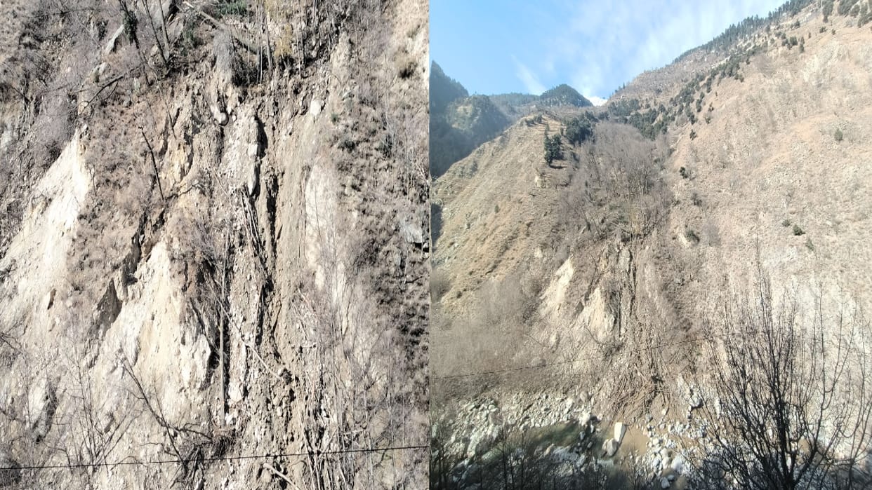 Sapni Panchayat of Kinnaur in the grip of landslide, population of three thousand in fear, apple plants destro