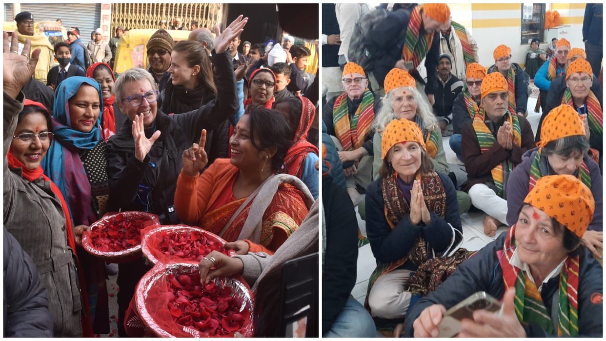 Tourists reached Patna Sahib, showered with flowers and roses