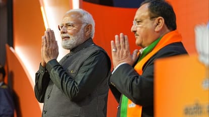 भाजपा राष्ट्रीय कार्यकारिणी की बैठक में प्रधानमंत्री नरेंद्र मोदी।