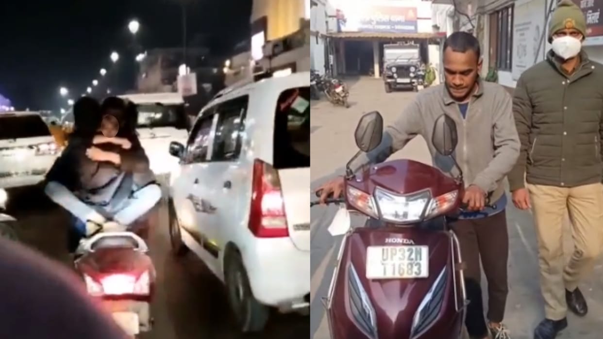 A man arrested for spreading vulgarity in public in Lucknow.