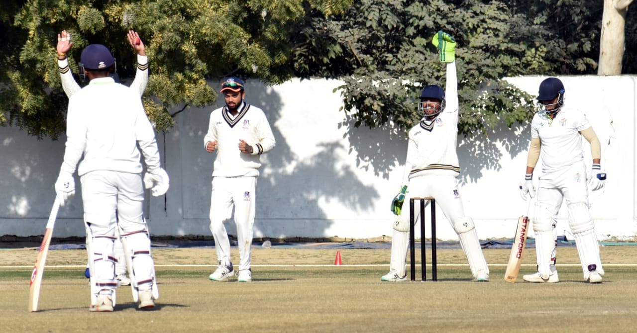 Ranji match: Bees attack at  Bhamashah Stadium Meerut, cricketers lay down on the ground