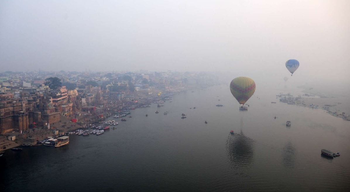 Balloon Festival varanasi second day Bhavy and divya kashi reflected in sky with 40 tourists