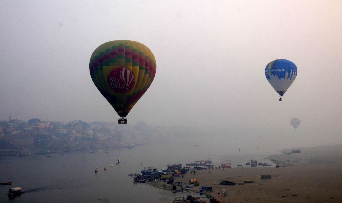 Balloon Festival varanasi second day Bhavy and divya kashi reflected in sky with 40 tourists