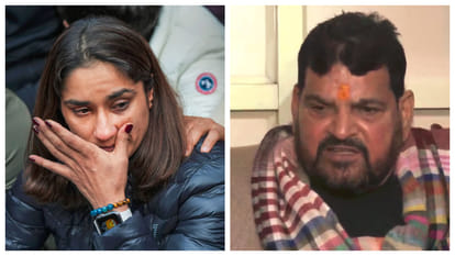 पहलवान विनेश फोगाट और भारतीय कुश्ती संघ के अध्यक्ष बृजभूषण शरण सिंह