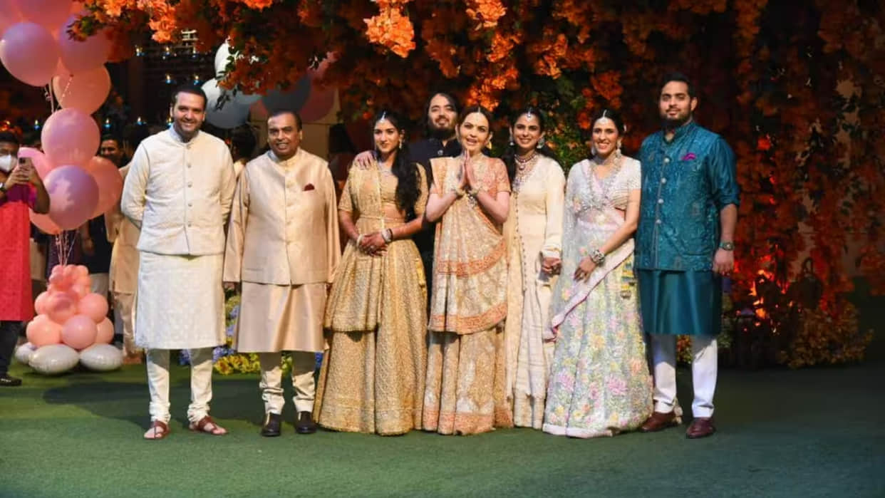 Nita Ambani Dazzles at 59 in Abu Jani Sandeep Khosla Ghaghra, at Anant and Radhika Engagement Ceremony