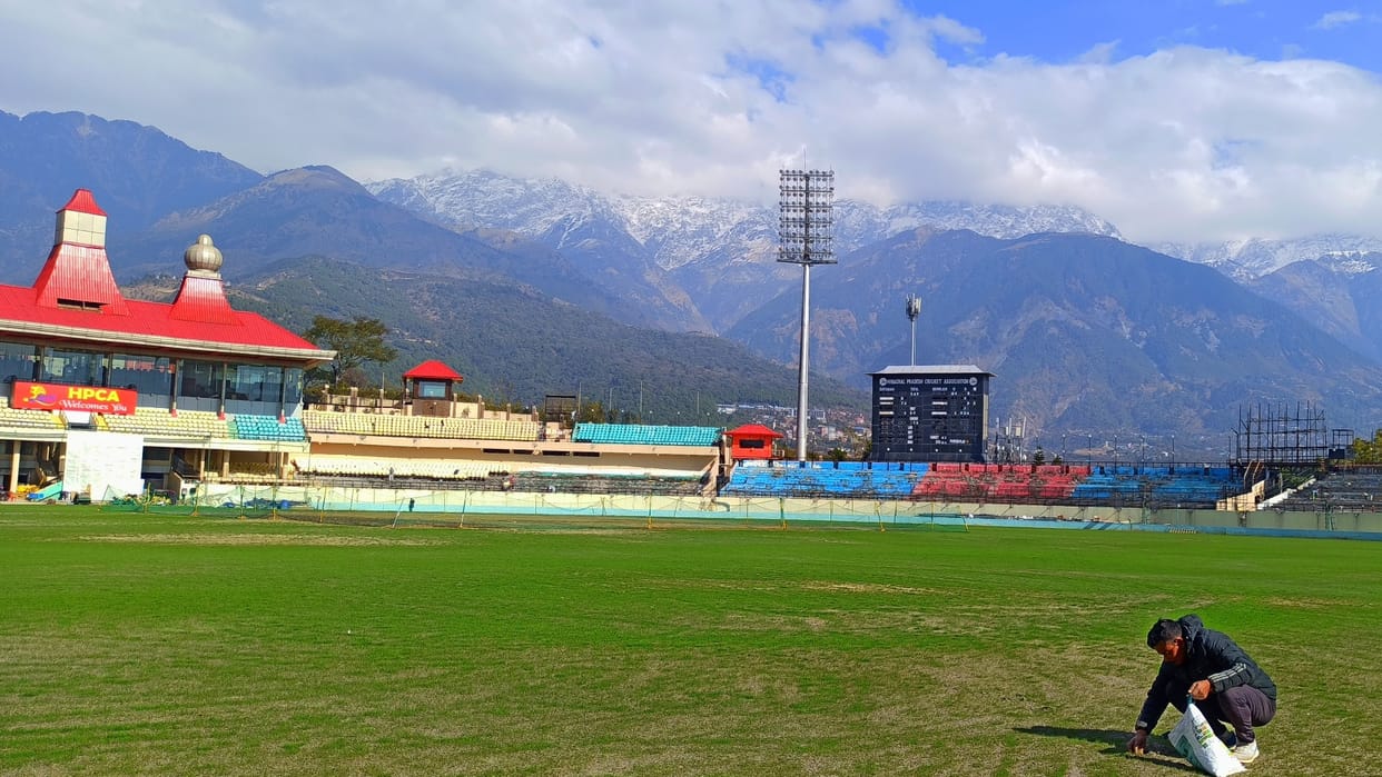 Bermuda Grass planted in Himachal Pradesh Cricket Association Stadium Dharamshala