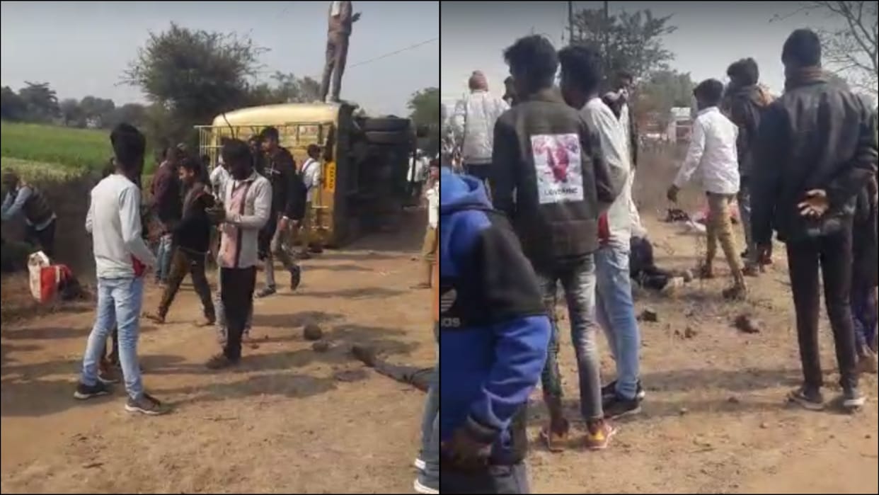 Khandwa Road Accident over 35 passengers injured after two buses collide head on in Madhya pradesh