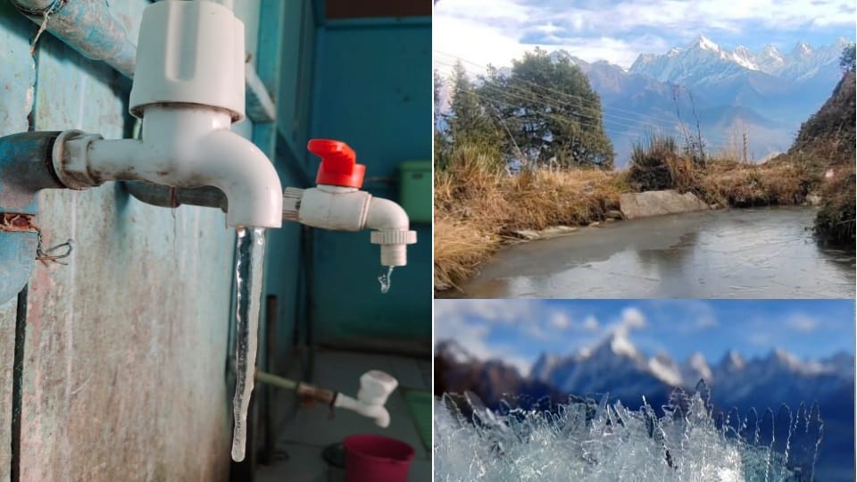 Uttarakhand Weather: Pond and tap water frozen after Snowfall in Munsiyari Photos