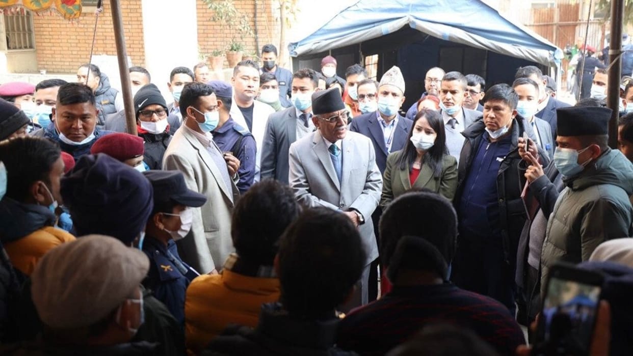 Nepal Plane Crash PM Pushp Kamal Dahal Prachanda meets families of passengers who died in Yeti Airline Crash