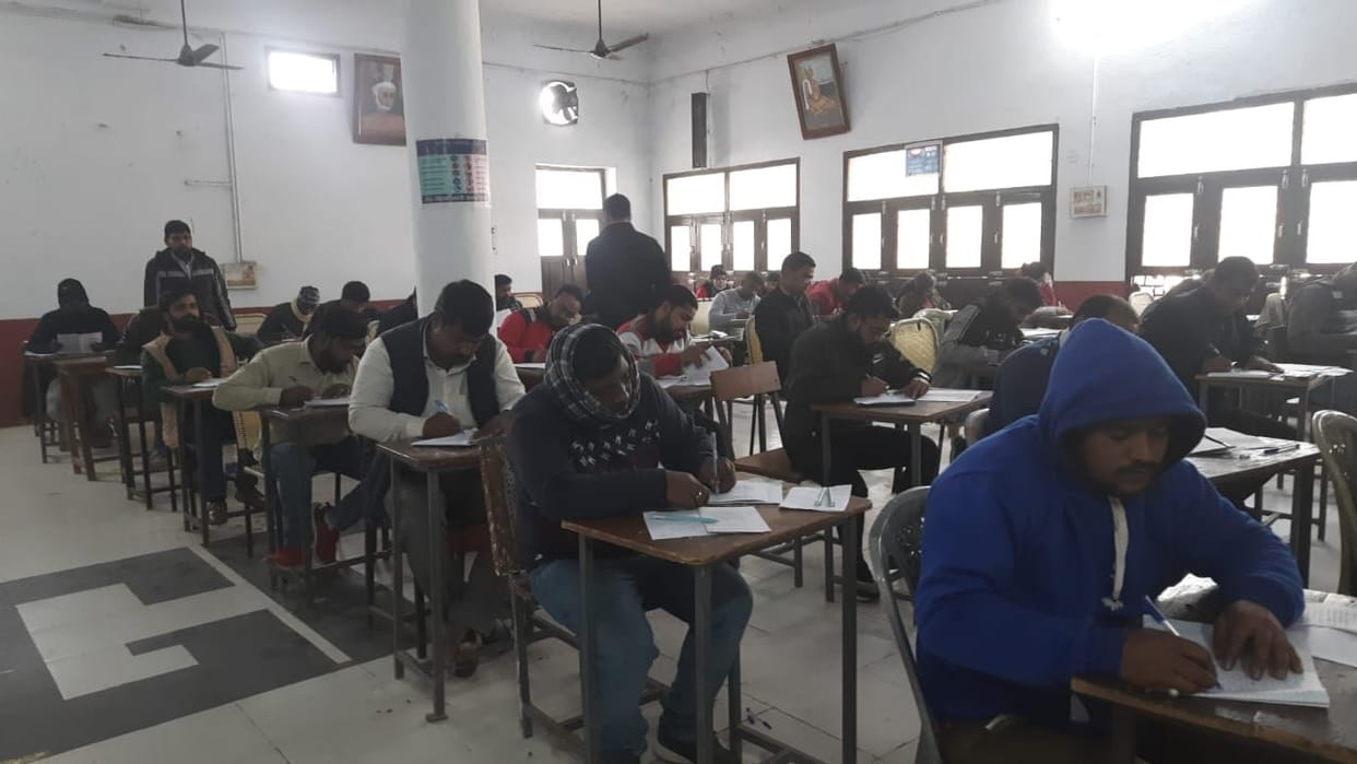 Examination in HRPG college under police guard