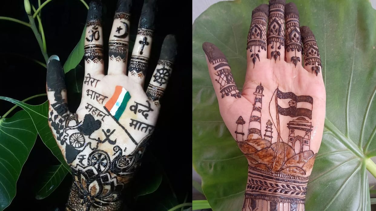 Independence Day 2023 simple and latest mehndi design for Independence Day