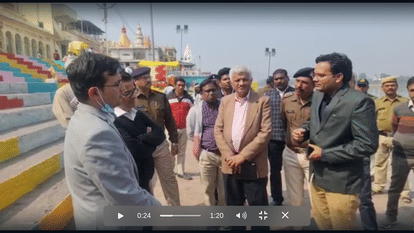 Narmada Jayanti Narmadapuram Gaurav Diwas Commissioner other officials reviews preparations at Narmada Ghats