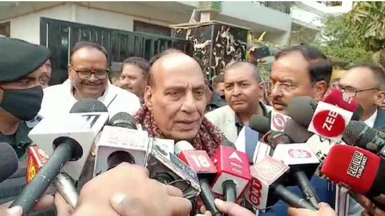 Rajnath Singh said in Prayagraj Be it PoK or Pakistan, it is our wish that the people remain happy