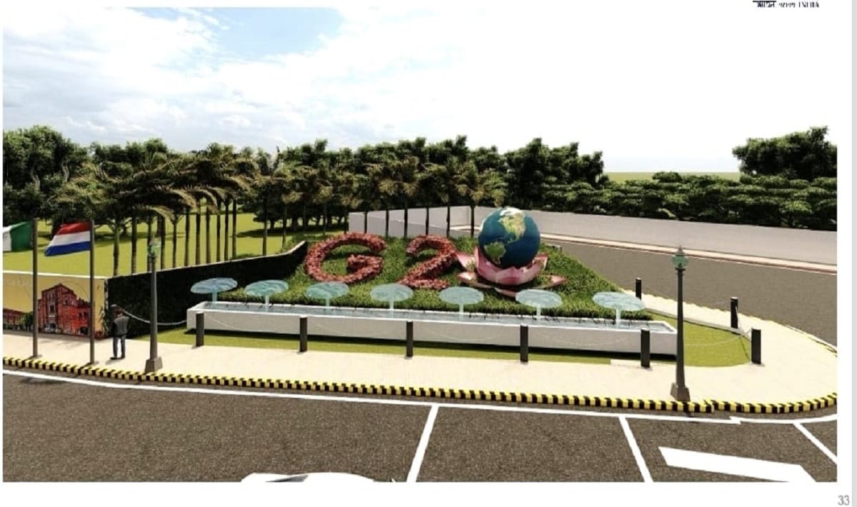 G-20 summit logo unveiled and Walkathon tomorrow in varanasi flags of 20 countries at major places