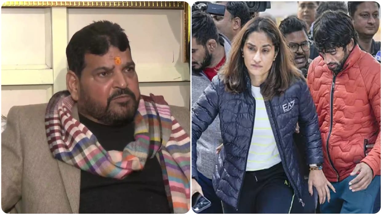female wrestler was hugging me, not me Brij Bhushan singh says see video how he put his hand in my waist