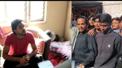 श्रीनगर काॅलोनी के एक रुम में बजरंग दल ने छापामार युवकों को पकड़ा।