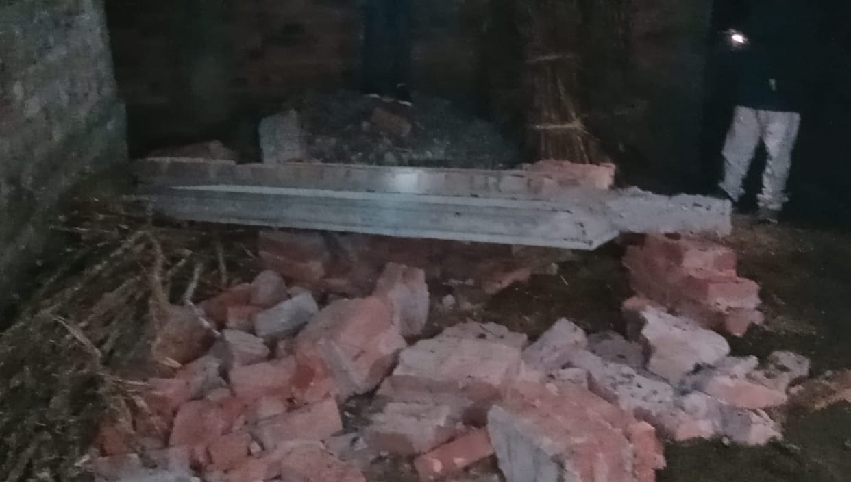 newly constructed Roof collapses, mother-son killed, four children injured