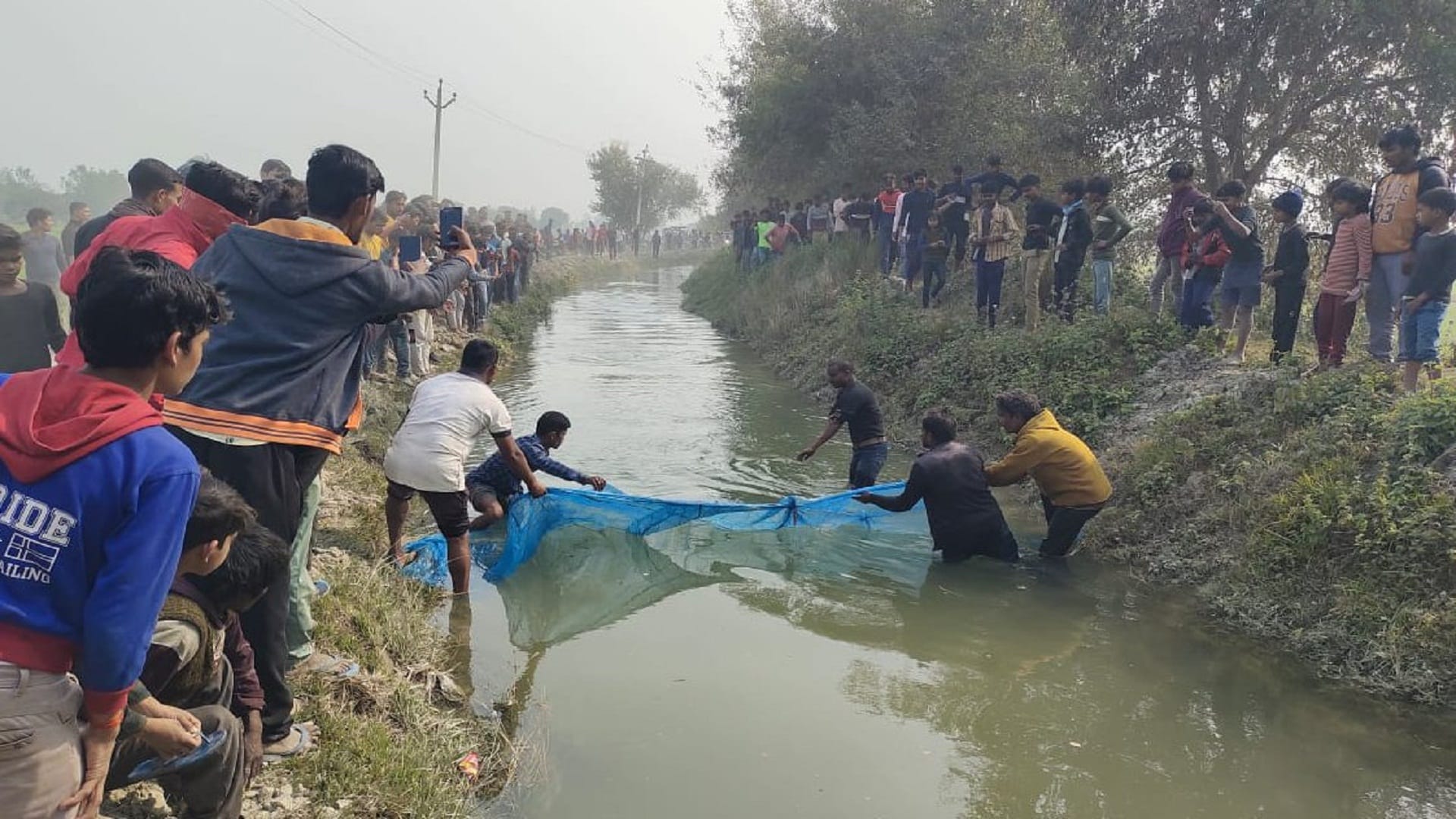 After eight hours of effort the dolphin was stopped by placing a net in the canal