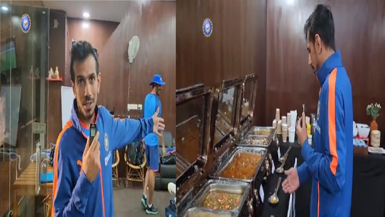 yuzvendra chahal viral video on dressing room and food-chart