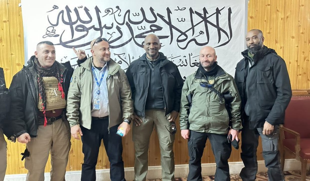 united nations officers photo with taliban flag raise anger afghanistan
