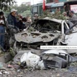 नरवाल में ब्लास्ट के बाद जांच करते सुरक्षाबल