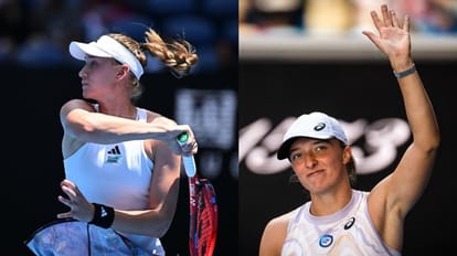 ऐलेना रयबकिना (बाएं) और इगा स्वियातेक (दाएं)