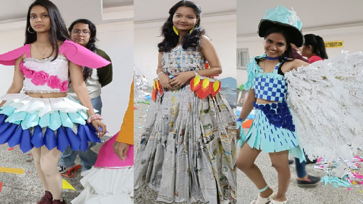 These dresses are not made from cloth but from newspaper, the youth in IIT BHU did wonders