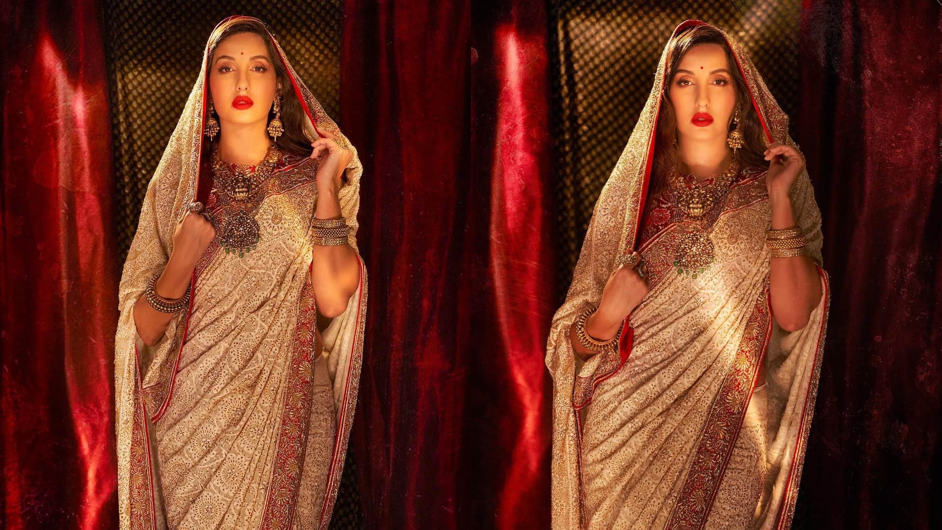 Nora Fatehi Saree Look : Best saree look of Nora Fatehi for wedding season