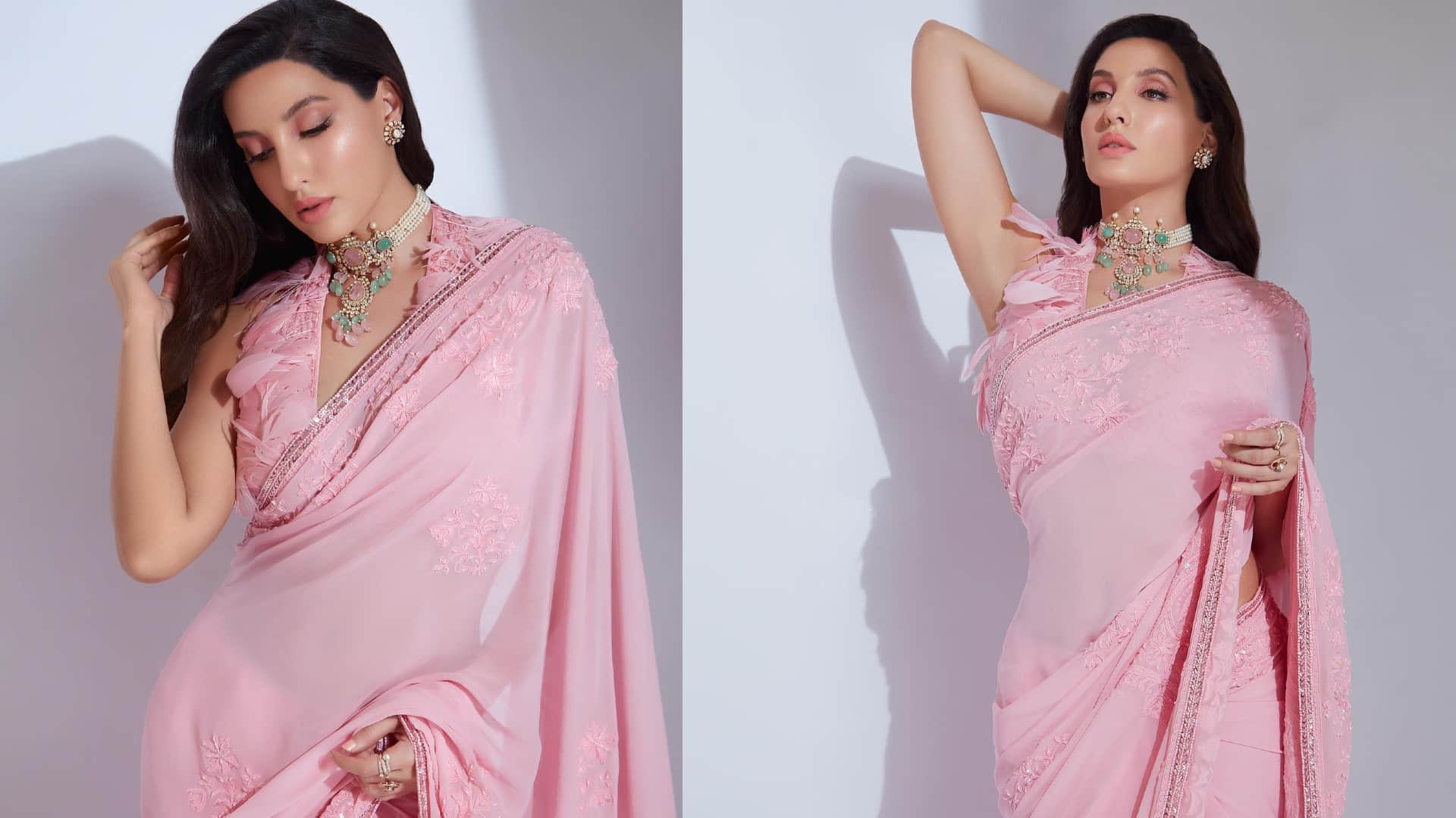 Nora Fatehi Saree Look : Best saree look of Nora Fatehi for wedding season