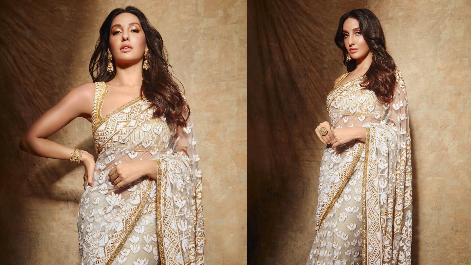 Nora Fatehi Saree Look : Best saree look of Nora Fatehi for wedding season