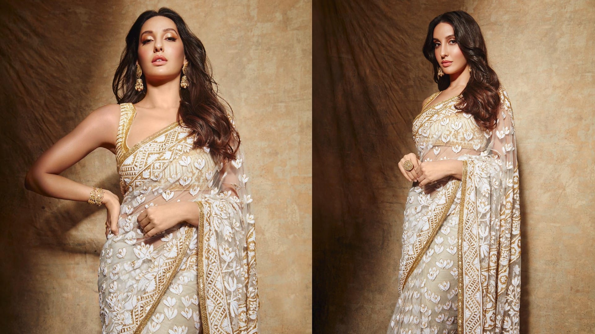 Nora Fatehi Saree Look : Best saree look of Nora Fatehi for wedding season