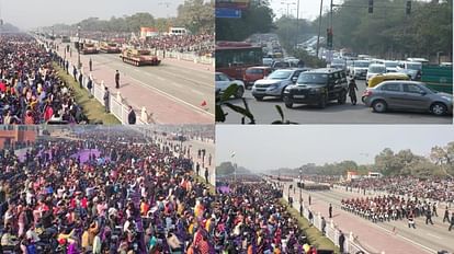 गणतंत्र दिवस की फुलड्रेस रिहर्सल की परेड और सड़कों पर लगा जाम