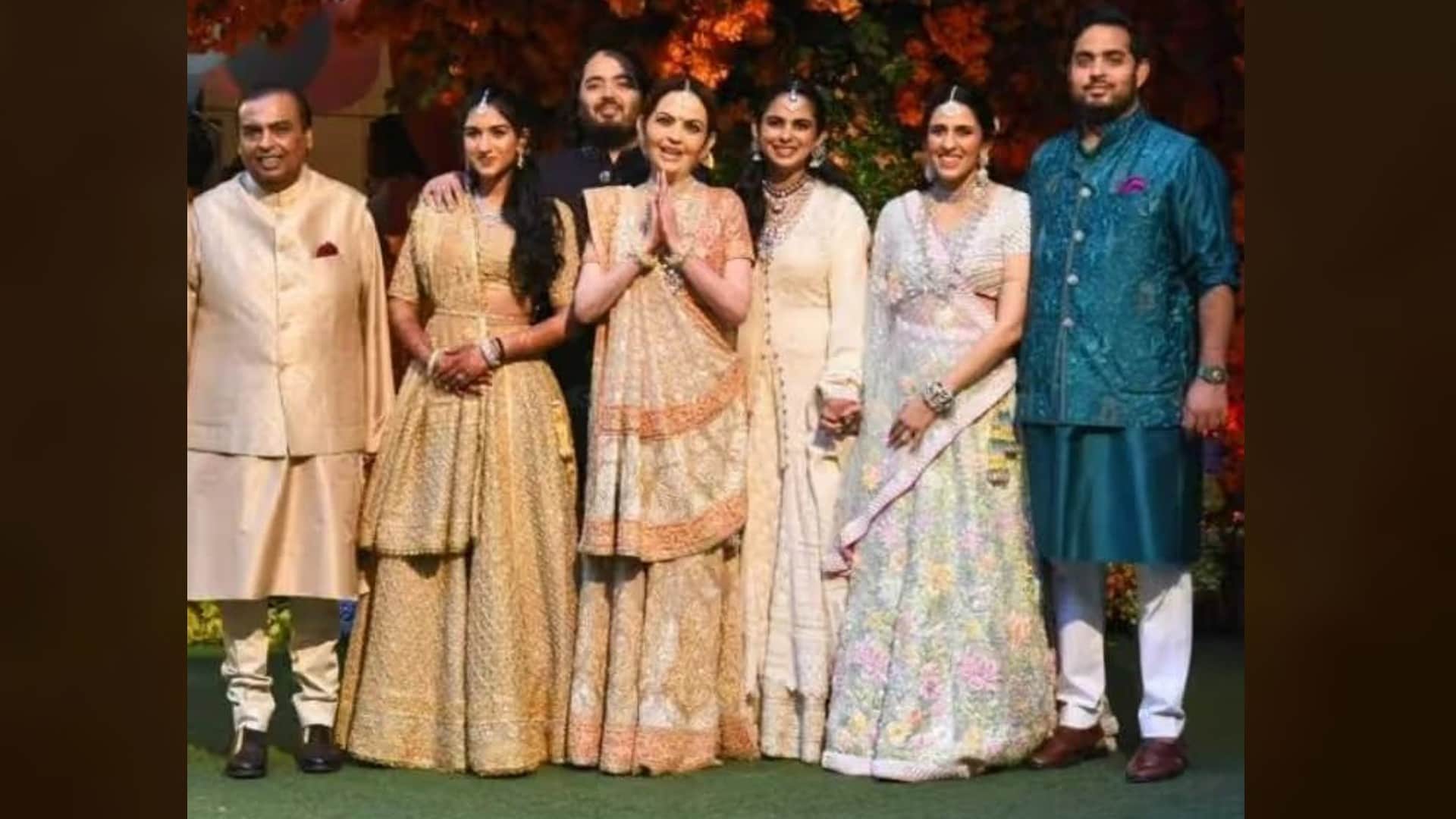 Nita Ambani Dazzles at 59 in Abu Jani Sandeep Khosla Ghaghra, at Anant and Radhika Engagement Ceremony