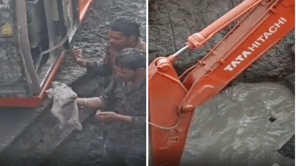 Laborer buried in mud head separated from torso due to poklen