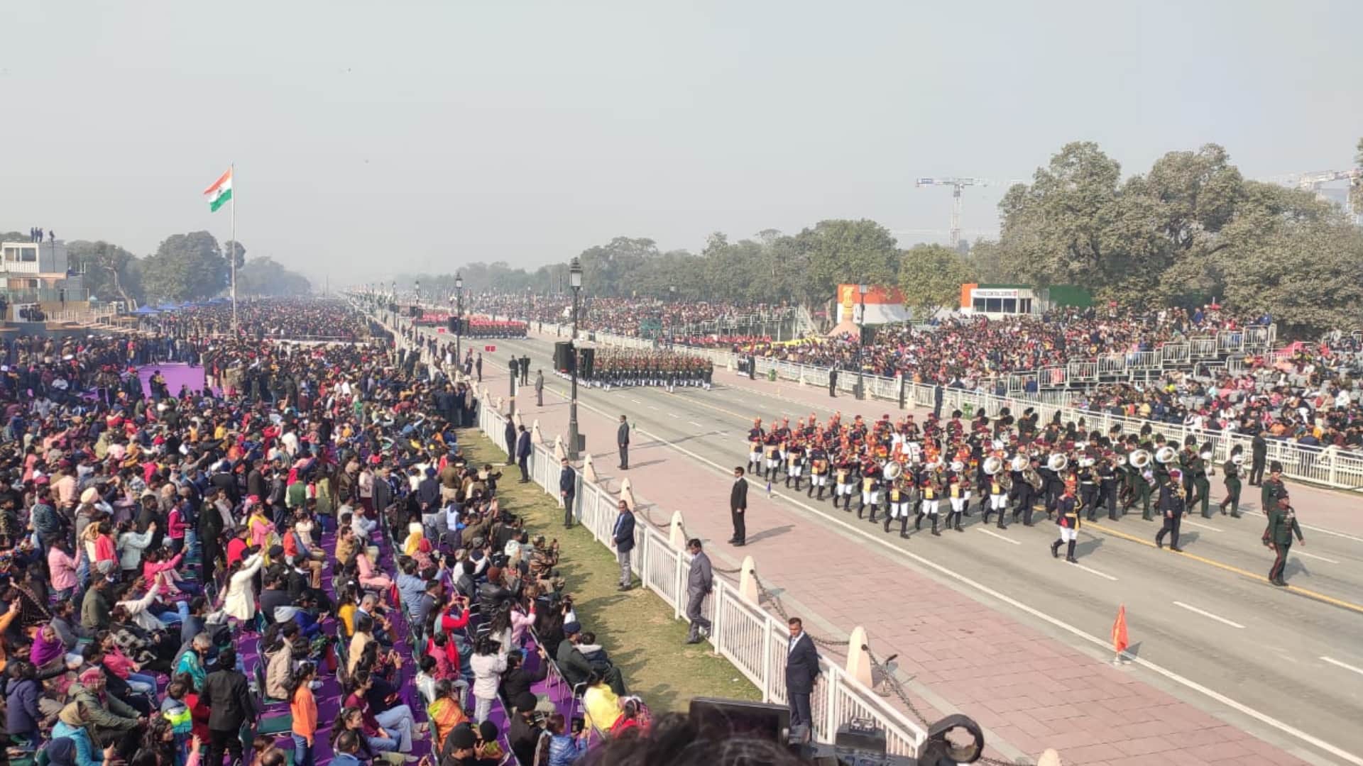 Republic day full dress rehearsal on kartavya path see parade in photos and traffic jam