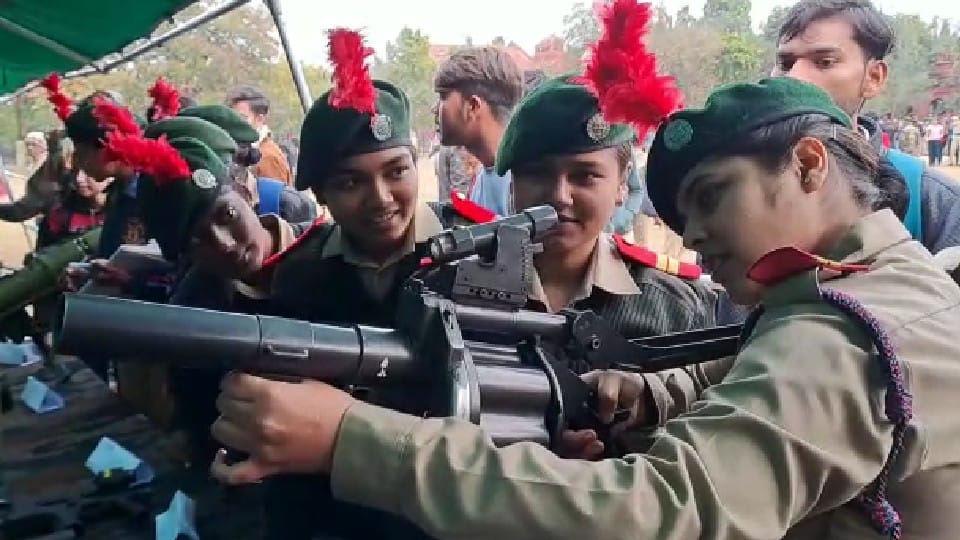 Army weapons exhibition at Bareilly College hockey ground
