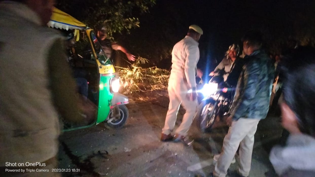 bike and auto collided, bike driver died