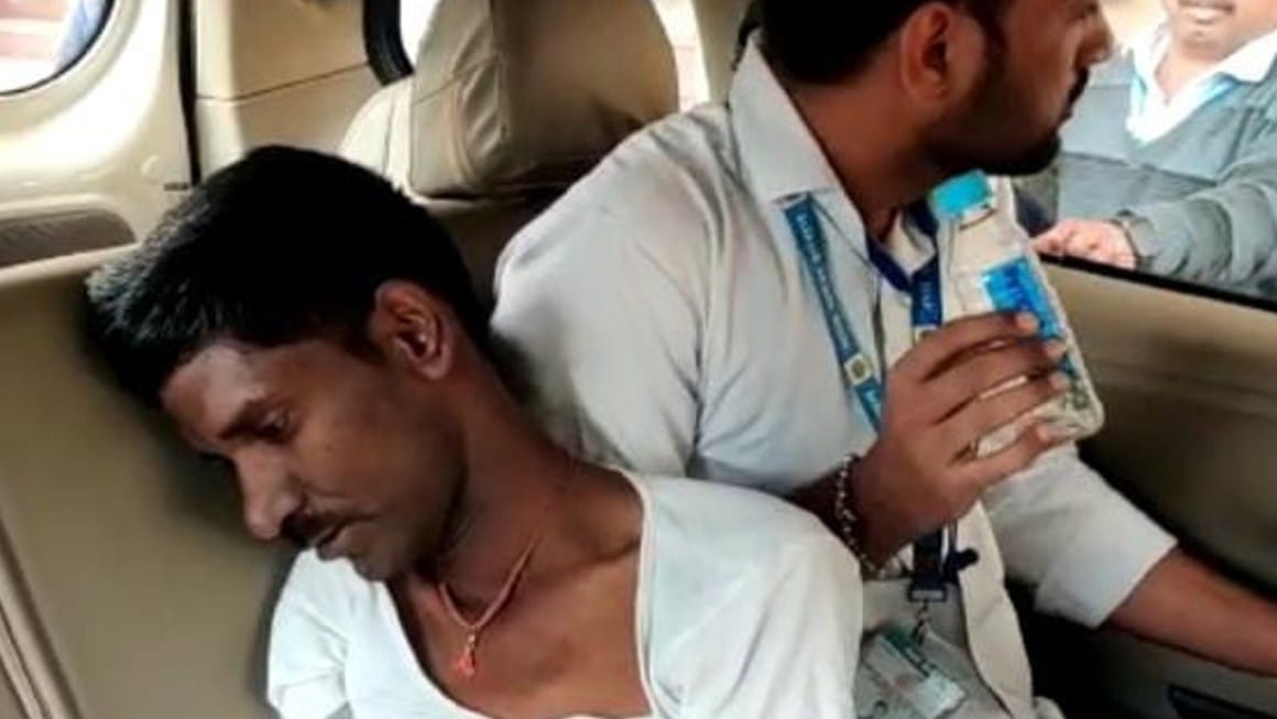 In a public hearing in Indore, a young man drank poison and started shouting I am dying