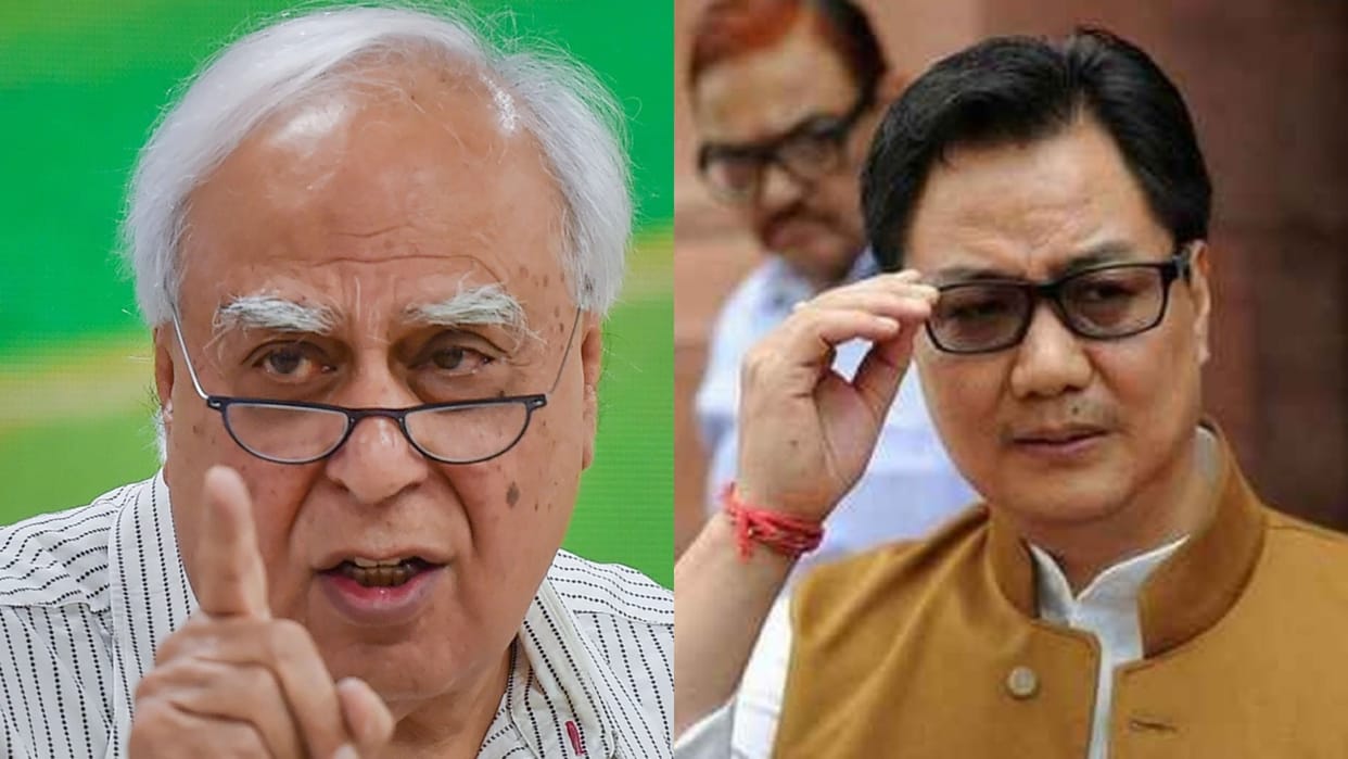 kapil sibbal target law minister kiren rijiju on modi government vs judiciary collegium system