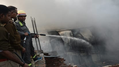 Fierce fire in furniture factory goods worth lakhs burnt to ashes, creating chaos