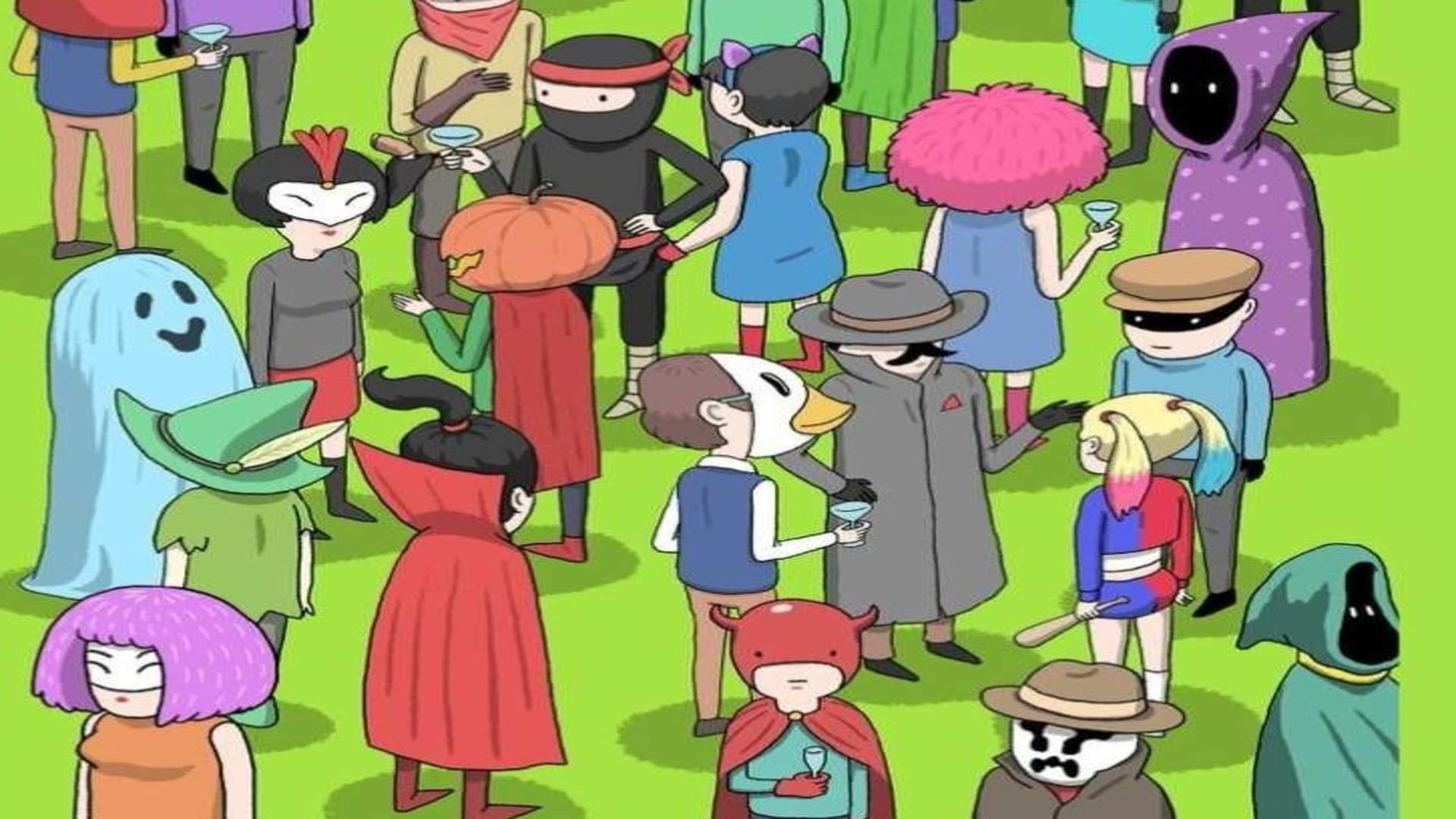 optical illusion Can you spot the thief in this Halloween party in 7 seconds? check your brain iq puzzle games