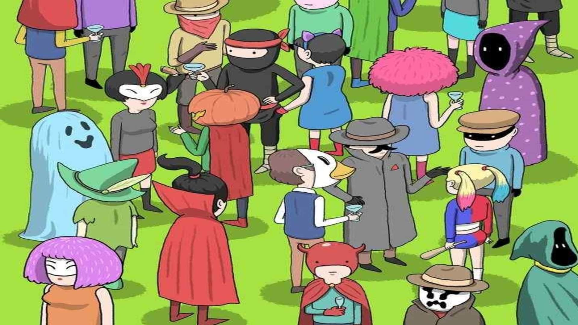 optical illusion Can you spot the thief in this Halloween party in 7 seconds? check your brain iq puzzle games