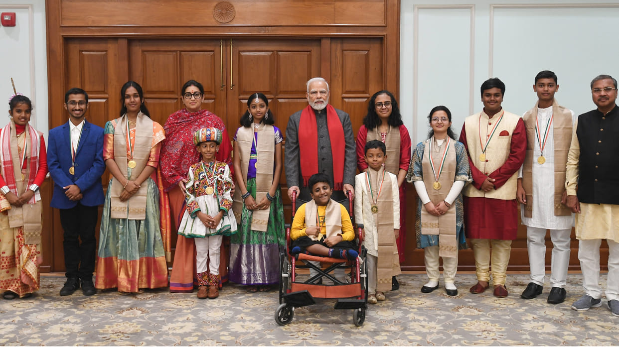 PM interacts with Bal Puraskar awardees, children seek guidance from him on challenges
