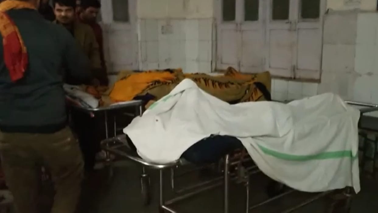Horrific road accident in Shivpuri Truck crushed three bike riders two youths died elderly seriously injured