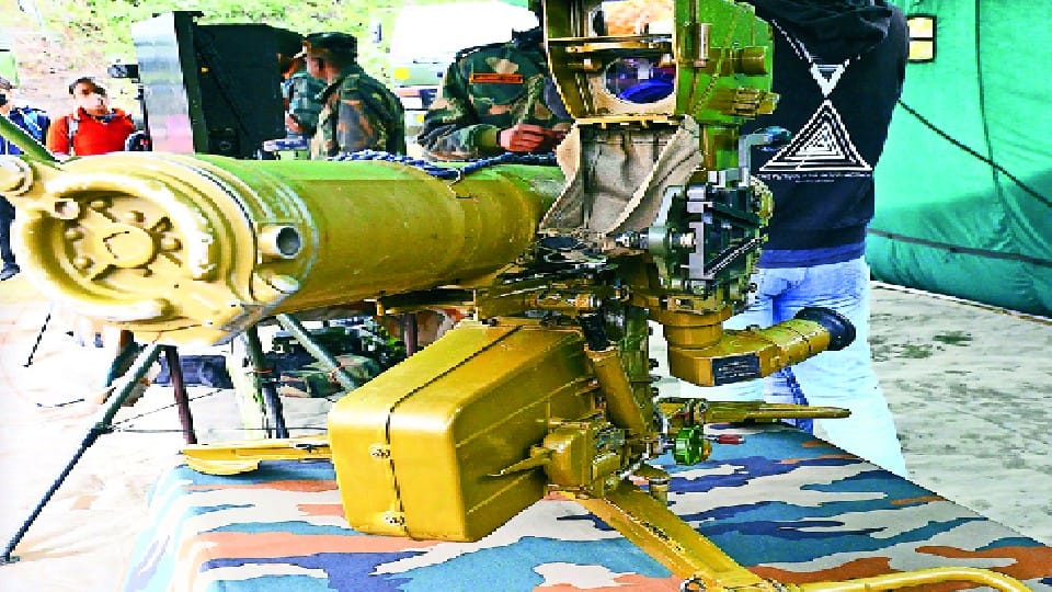 army weapons exhibition at bareilly college hockey ground