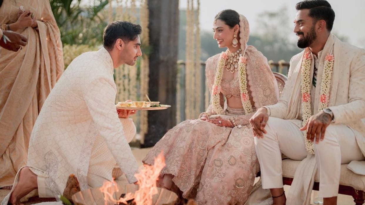Kl Rahul Athiya Shetty Suneil Shetty son Ahan touches sister feet in unseen picture from wedding shows bond