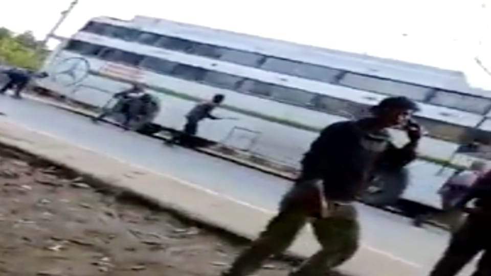 many youths vandalized private buses in lakhimpur kheri